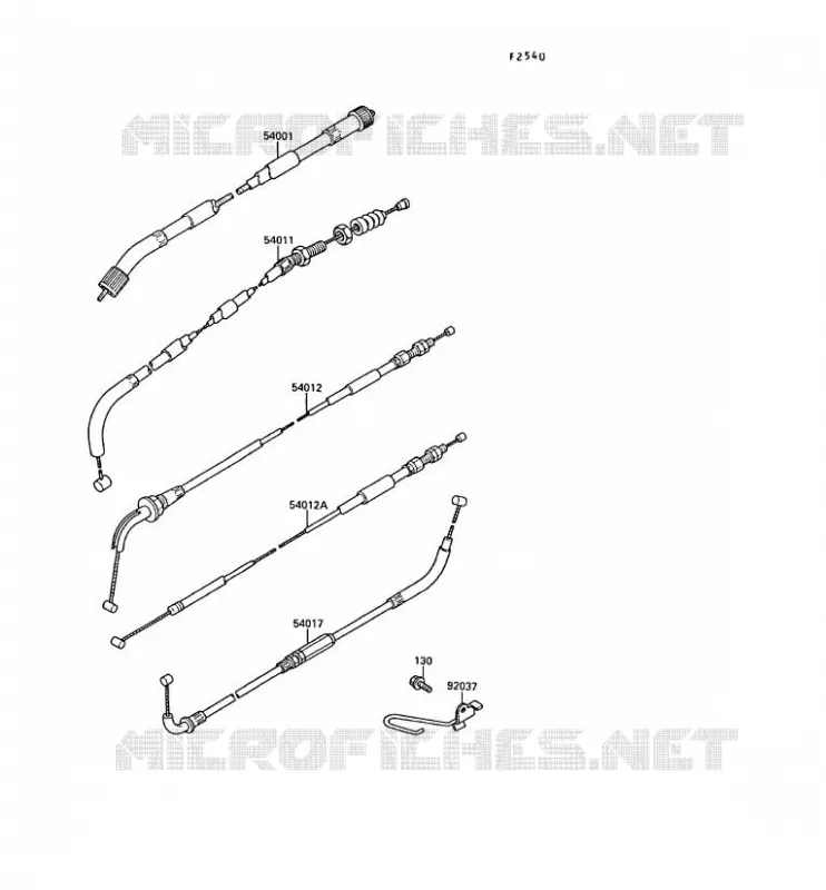 CABLES Kawasaki MOTOS 250 1989 GPX250R  EX250-F3