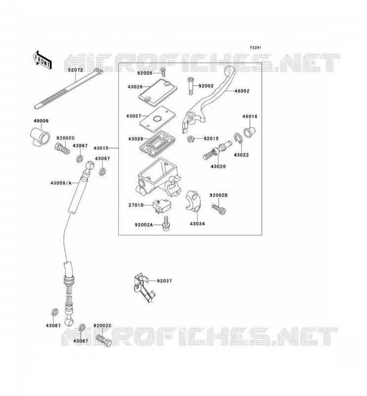 MAITRE CYLINDRE AV Kawasaki MOTOS 250 1992 GPX250R  EX250-F6