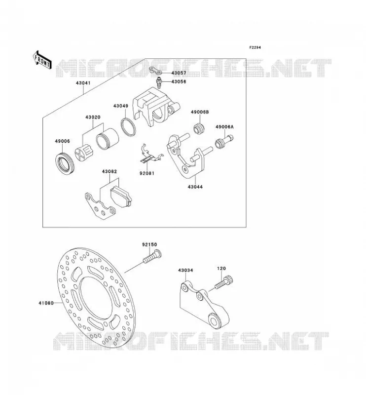 FREIN ARRIERE Kawasaki MOTOS 250 1991 ZZR250  EX250-H2