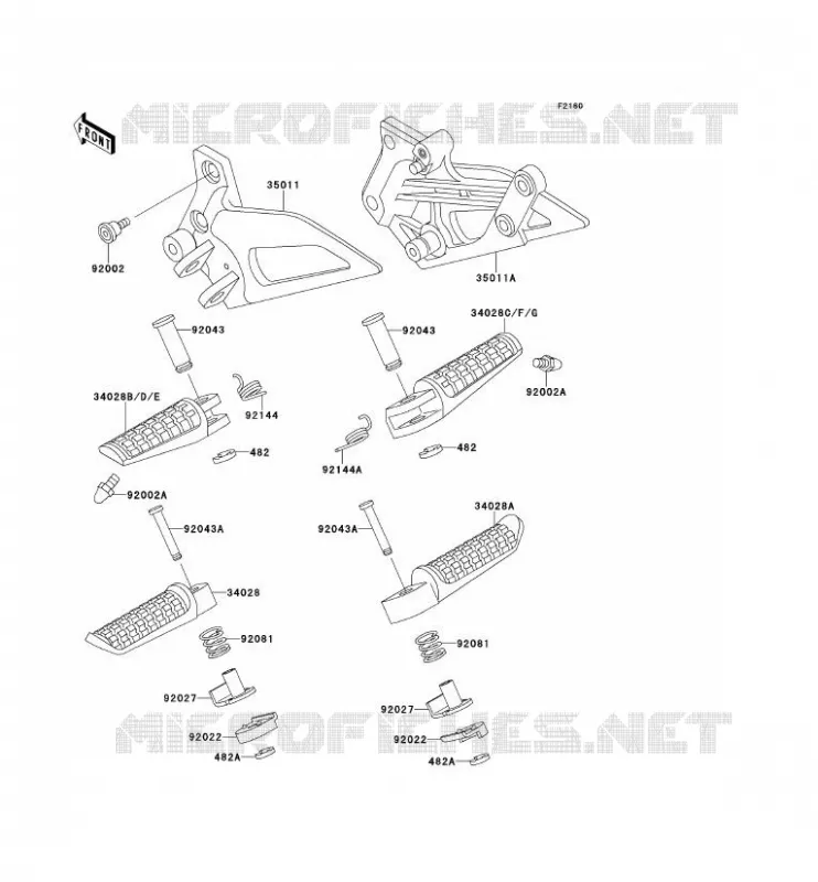 REPOSE PIED Kawasaki MOTOS 250 1991 ZZR250  EX250-H2