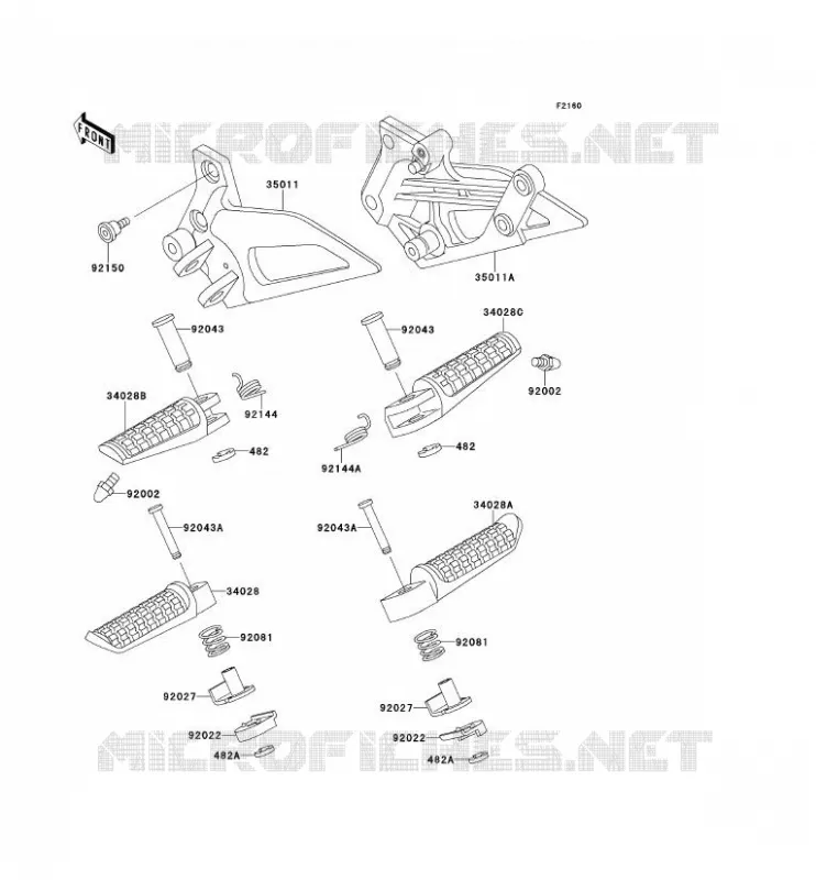 REPOSE PIED Kawasaki MOTOS 250 1996 ZZR250  EX250-H7