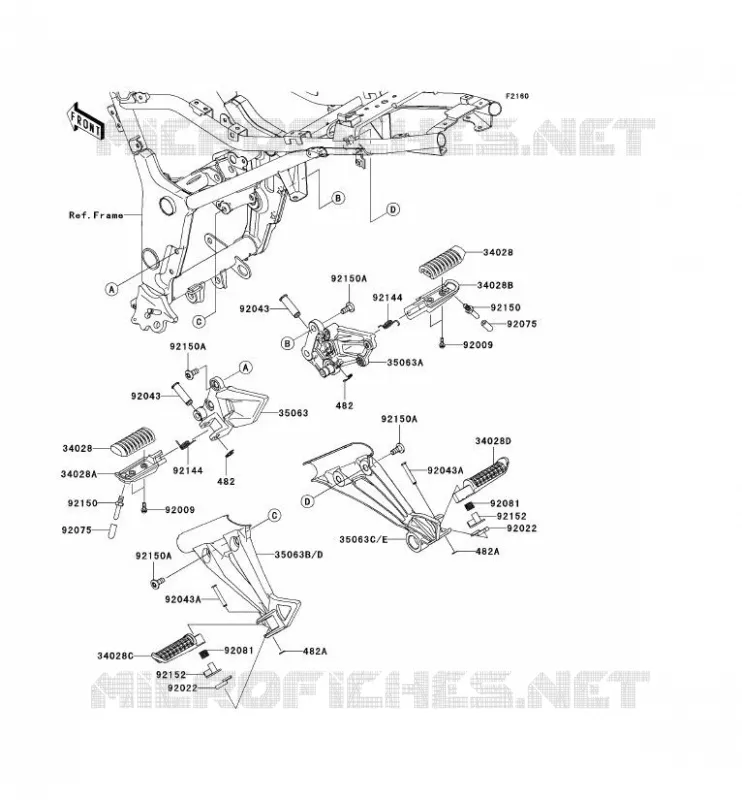 REPOSE PIED Kawasaki MOTOS 250 2008 NINJA 250R  EX250J8F