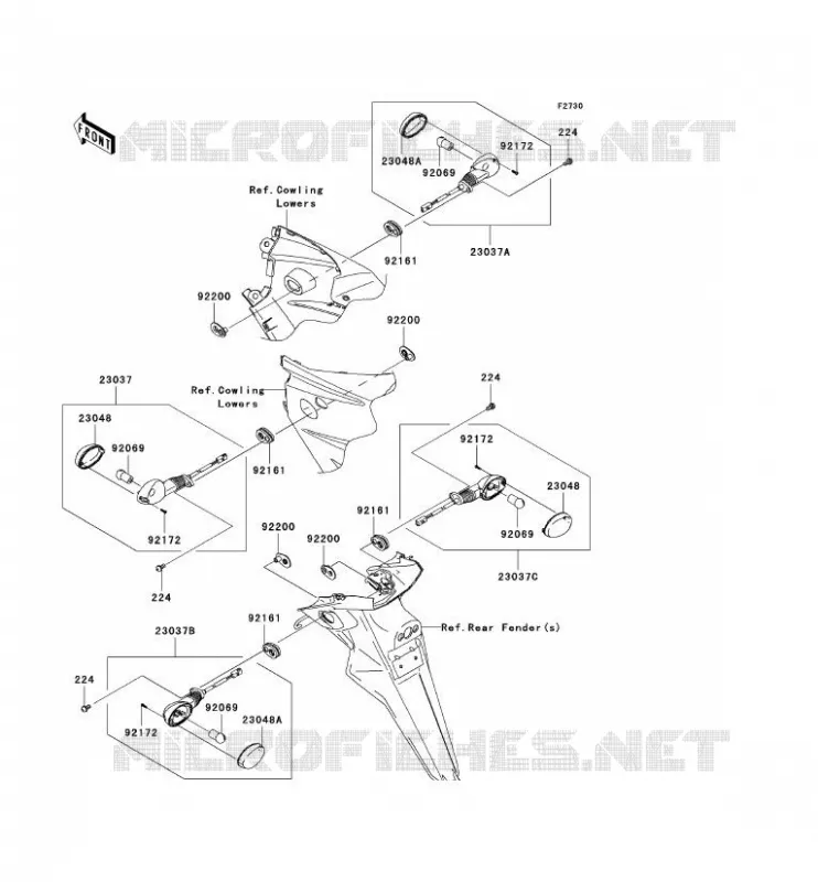 CLIGNOTANTS Kawasaki MOTOS 250 2009 NINJA 250R  EX250J9F