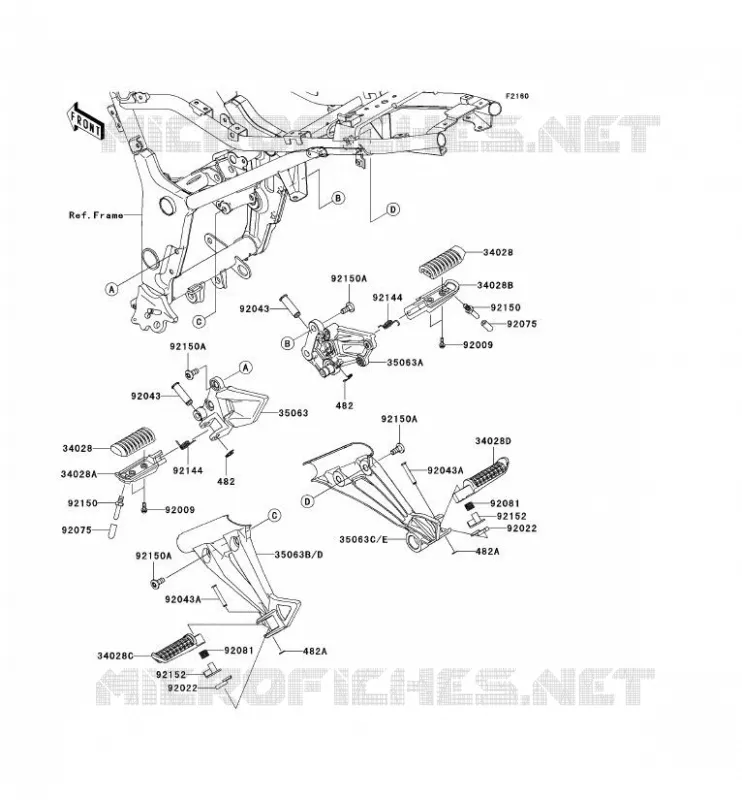 REPOSE PIED Kawasaki MOTOS 250 2009 NINJA 250R  EX250J9F