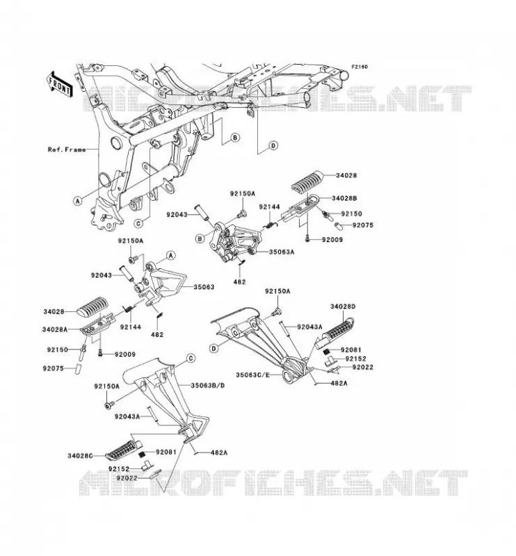 REPOSE PIED Kawasaki MOTOS 250 2010 NINJA 250R  EX250JAFA