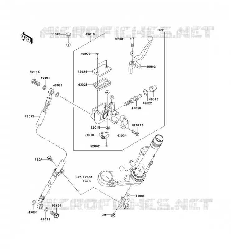 MAITRE CYLINDRE AV Kawasaki MOTOS 250 2012 NINJA 250R  EX250JCF