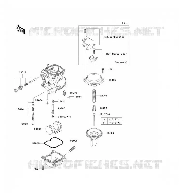 PI&Egrave;CES DE CARBURATEUR Kawasaki MOTOS 250 2012 NINJA 250R  EX250JCF