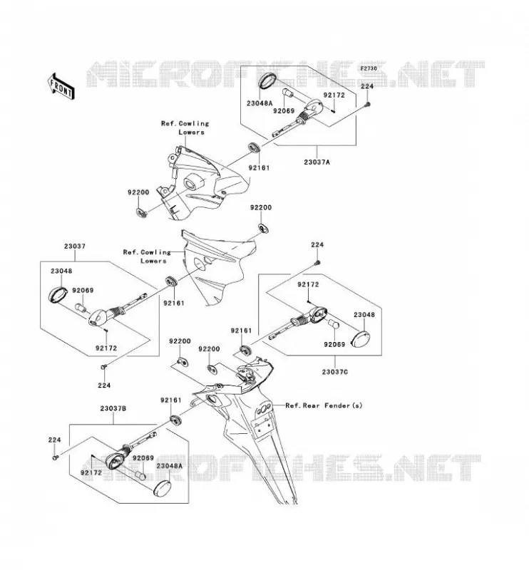 CLIGNOTANTS Kawasaki MOTOS 250 2009 NINJA 250R  EX250K9FA