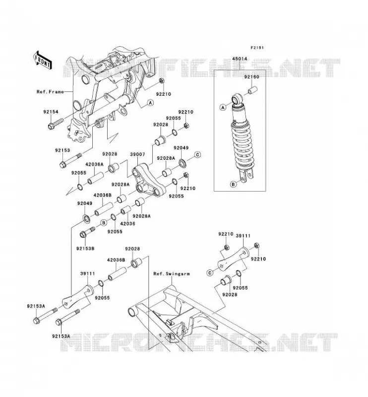 SUSPENSION/AMORTISSEUR Kawasaki MOTOS 250 2011 NINJA 250R  EX250KBF