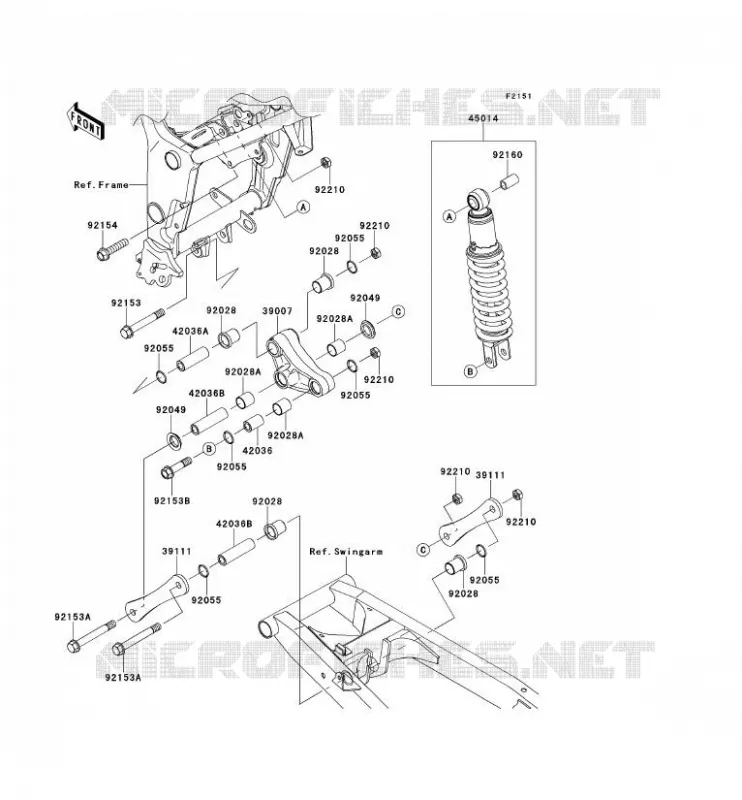 SUSPENSION/AMORTISSEUR Kawasaki MOTOS 250 2011 NINJA 250R  EX250KBF