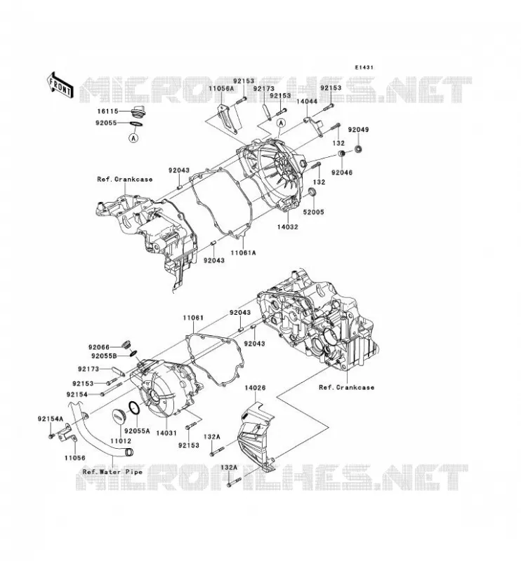 COUVERCLES MOTEUR Kawasaki MOTOS 300 2013 NINJA 300  EX300ADF