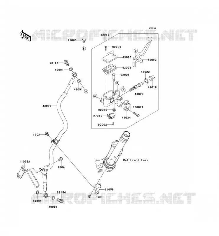 MAITRE CYLINDRE AV Kawasaki MOTOS 300 2013 NINJA 300  EX300ADF