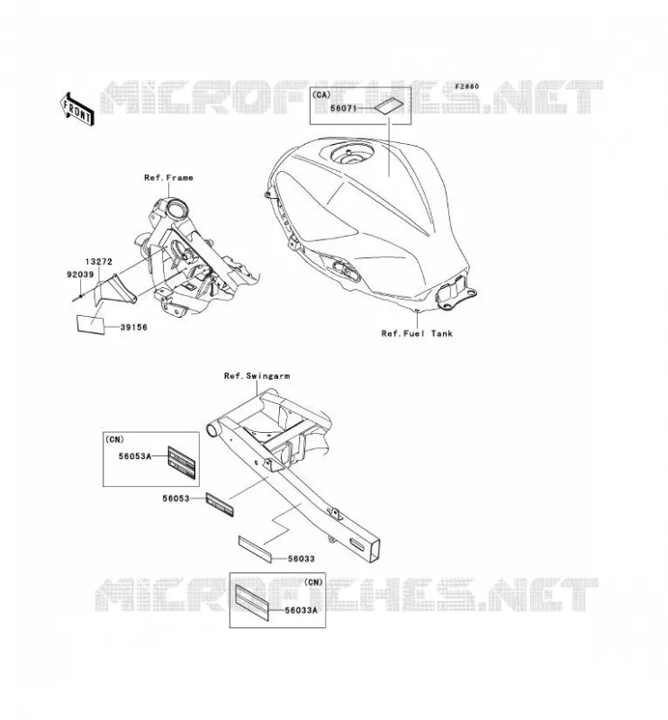 LABEL Kawasaki MOTOS 300 2014 NINJA 300  EX300AESA