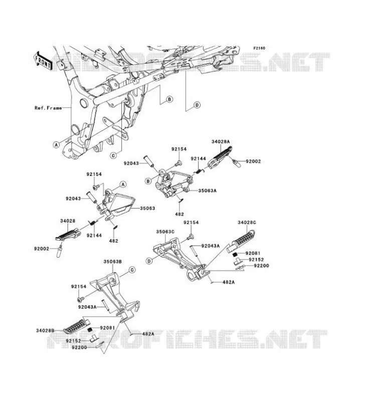 REPOSE PIED Kawasaki MOTOS 300 2014 NINJA 300  EX300AESA