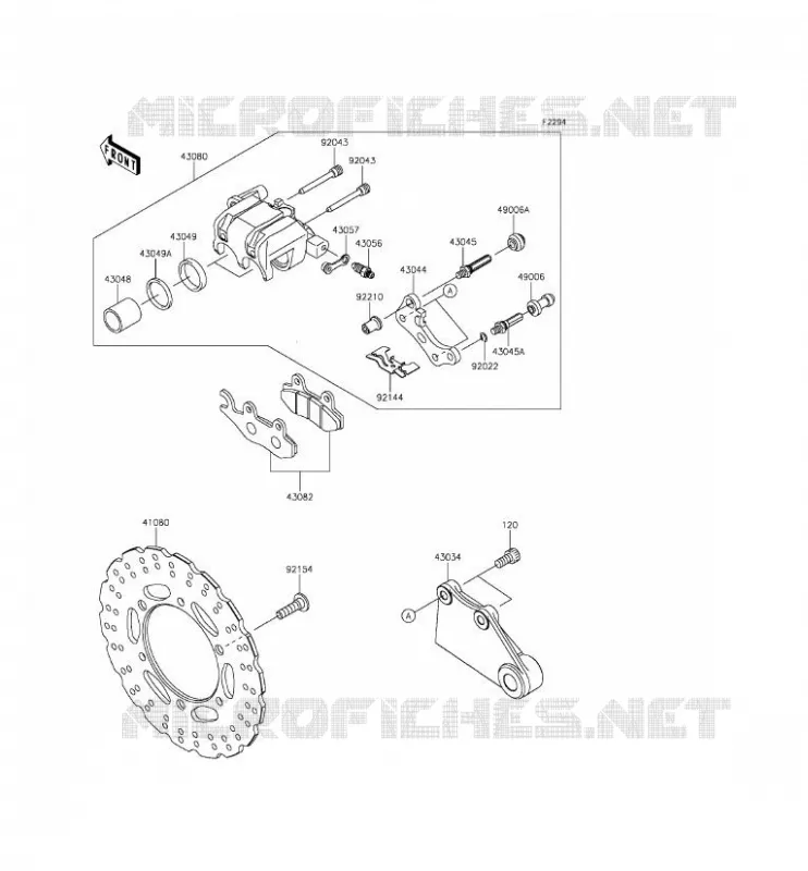 FREIN ARRIERE Kawasaki MOTOS 300 2015 NINJA 300  EX300AFF