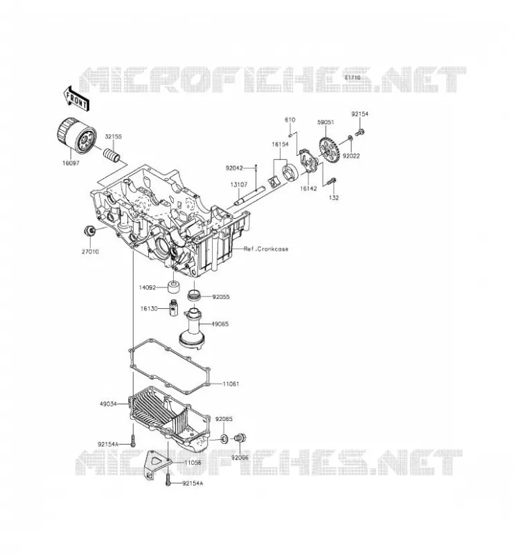 POMPE A HUILE/FILTRE &Agrave; HUILE Kawasaki MOTOS 300 2015 NINJA 300  EX300AFF