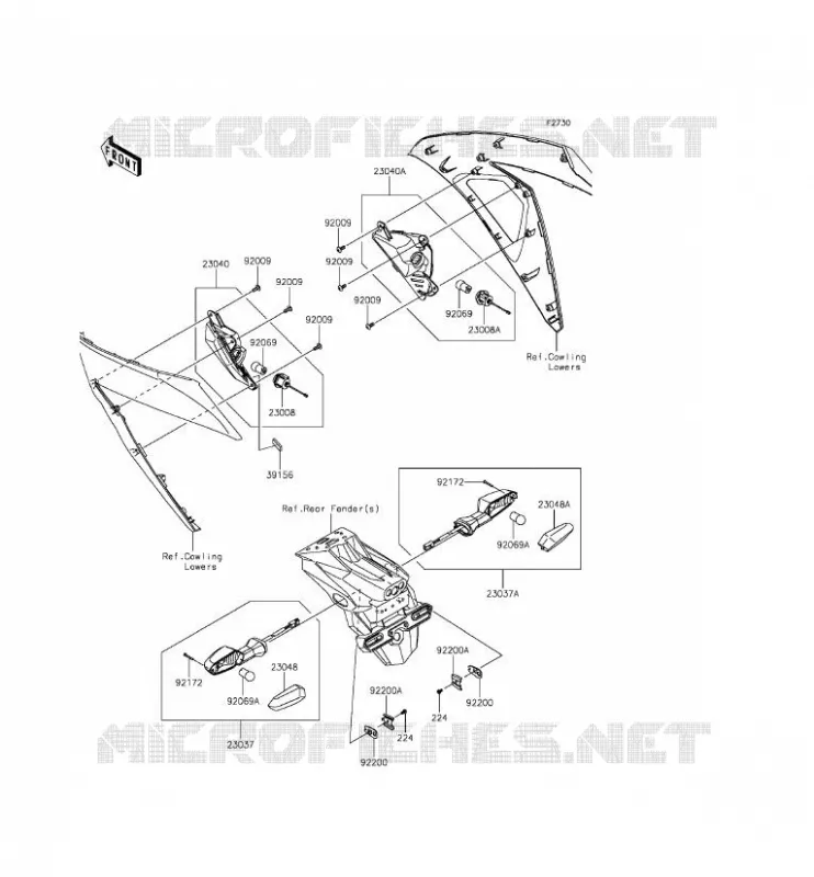 CLIGNOTANTS Kawasaki MOTOS 300 2015 NINJA 300  EX300AFS