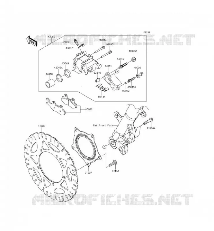 FREIN AVANT Kawasaki MOTOS 300 2014 NINJA 300 ABS  EX300BEFA