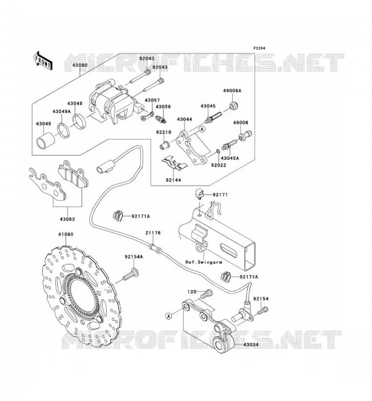 FREIN ARRIERE Kawasaki MOTOS 300 2014 NINJA 300 ABS  EX300BEFA