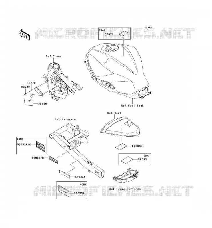 LABEL Kawasaki MOTOS 300 2014 NINJA 300 ABS  EX300BEFA