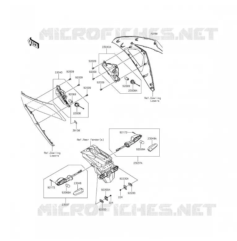 CLIGNOTANTS Kawasaki MOTOS 300 2015 NINJA 300 ABS  EX300BFS