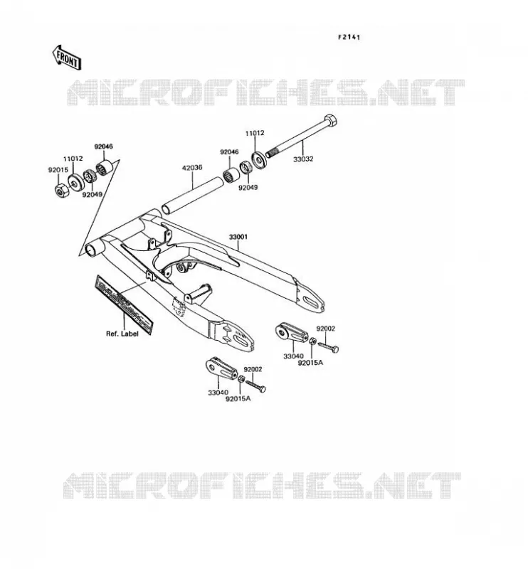 BRAS OSCILLANT Kawasaki MOTOS 305 1994 GPZ305 BELT DRIVE  EX305-B10