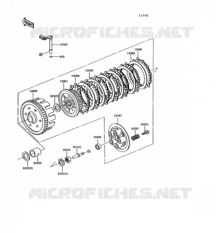 EMBRAYAGE Kawasaki MOTOS 305 1994 GPZ305 BELT DRIVE  EX305-B10