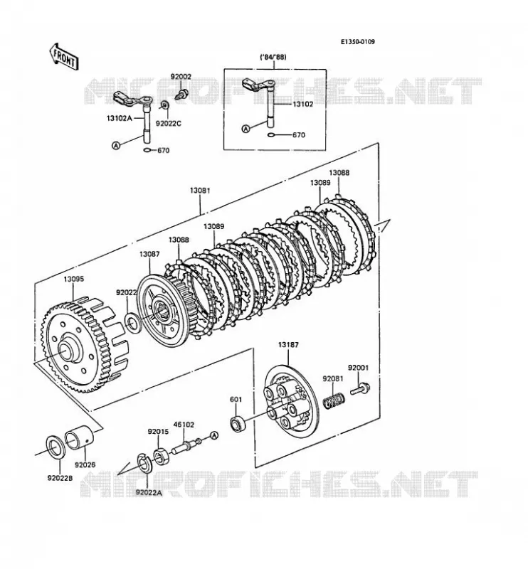 EMBRAYAGE Kawasaki MOTOS 305 1987 GPZ305 BELT DRIVE  EX305-B5