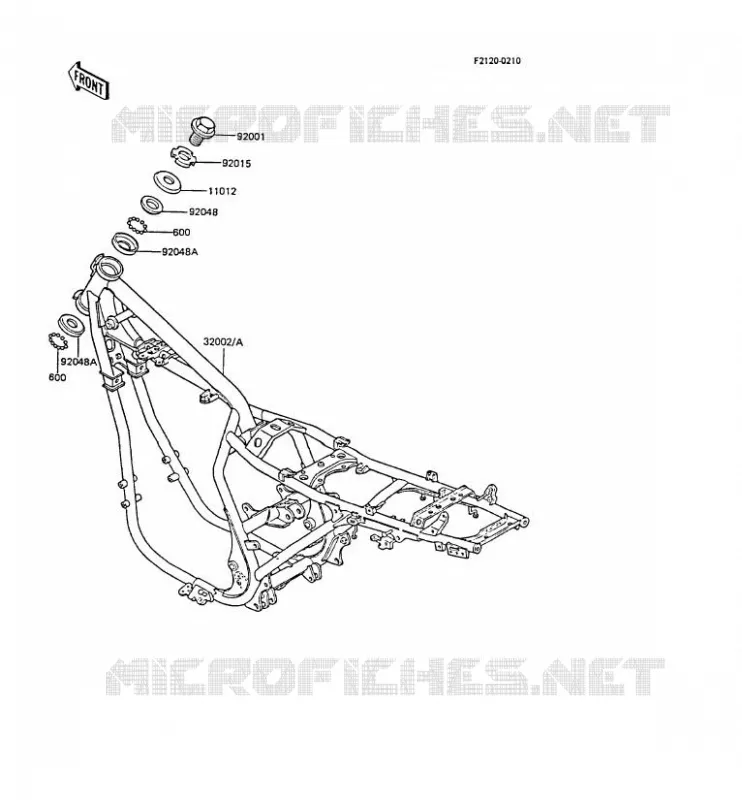 CH&Acirc;SSIS Kawasaki MOTOS 305 1987 GPZ305 BELT DRIVE  EX305-B5