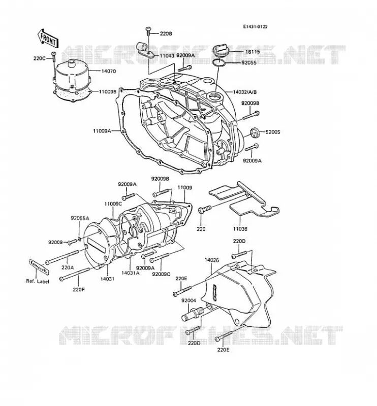 COUVERCLES MOTEUR Kawasaki MOTOS 305 1987 GPZ305 BELT DRIVE  EX305-B5