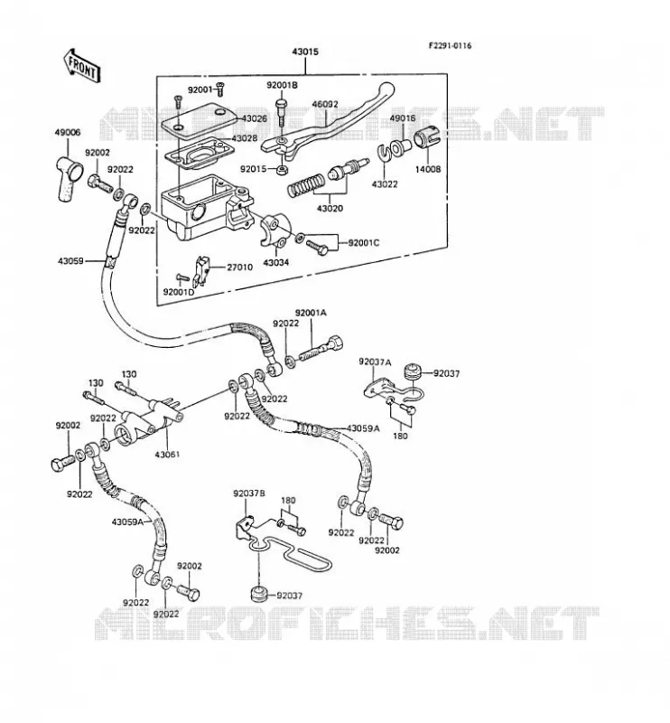 MAITRE CYLINDRE AV Kawasaki MOTOS 305 1987 GPZ305 BELT DRIVE  EX305-B5