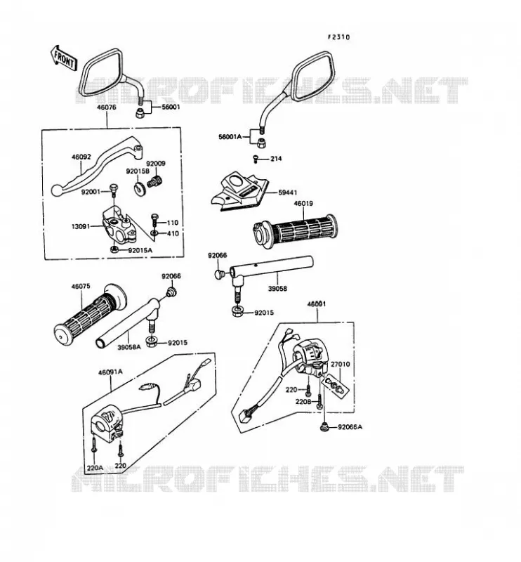 GUIDON Kawasaki MOTOS 305 1989 GPZ305 BELT DRIVE  EX305-B7