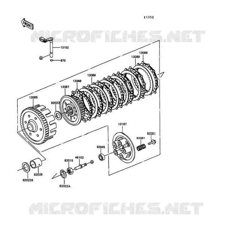 EMBRAYAGE Kawasaki MOTOS 305 1989 GPZ305 BELT DRIVE  EX305-B7