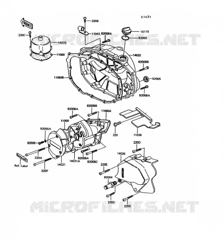 COUVERCLES MOTEUR Kawasaki MOTOS 305 1993 GPZ305 BELT DRIVE  EX305-B9
