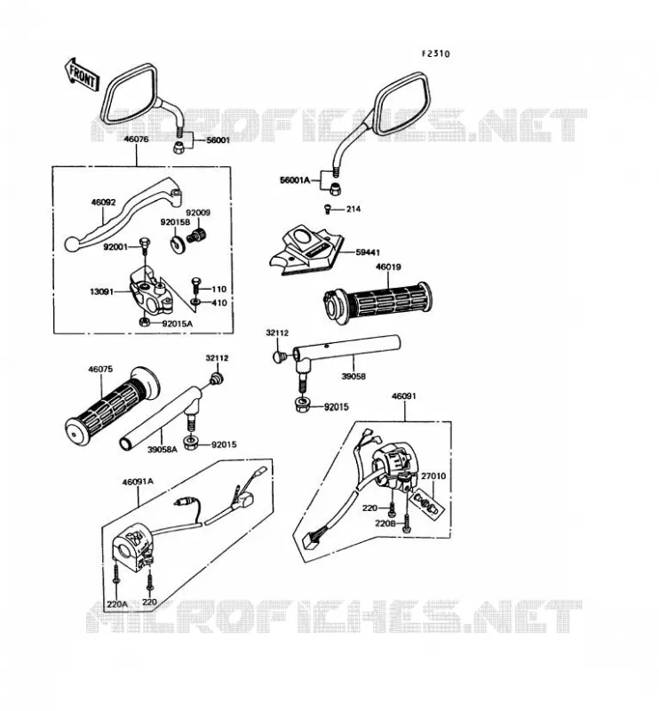 GUIDON Kawasaki MOTOS 305 1993 GPZ305 BELT DRIVE  EX305-B9