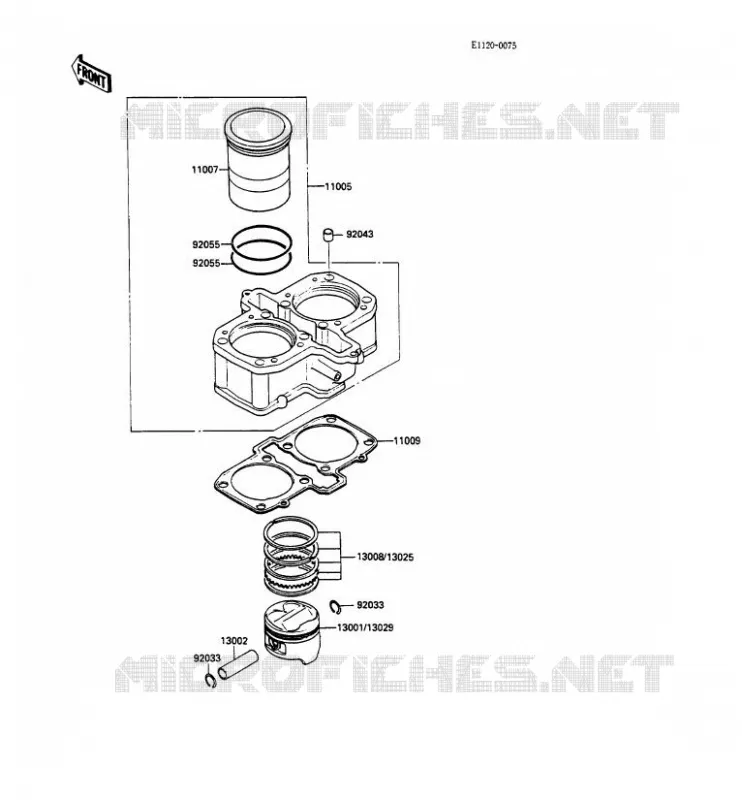 CYLINDRE/PISTON Kawasaki MOTOS 500 1989 GPZ500S  EX500-A3