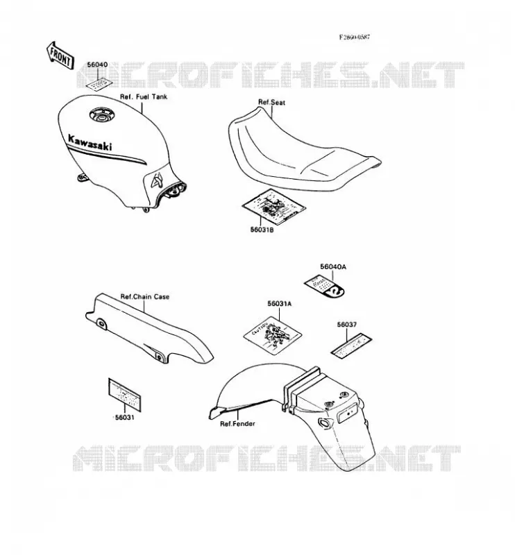LABEL Kawasaki MOTOS 500 1990 GPZ500S  EX500-A4