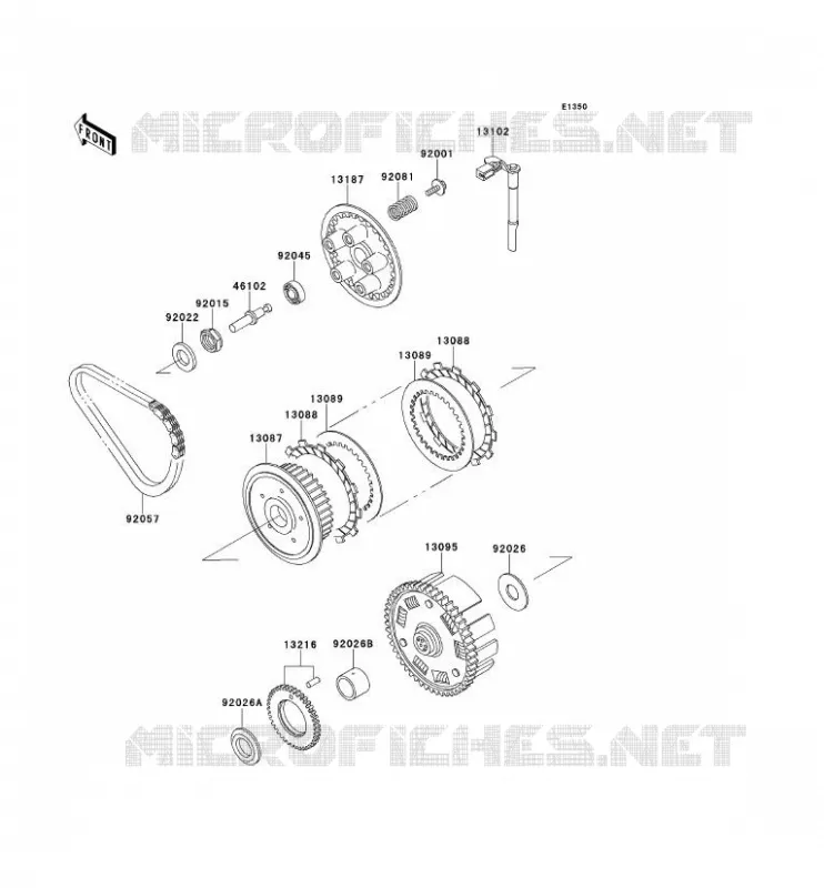 EMBRAYAGE Kawasaki MOTOS 500 1990 GPZ500S  EX500-A4