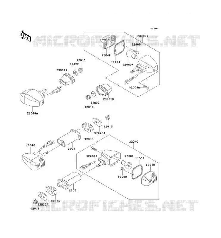 CLIGNOTANTS Kawasaki MOTOS 500 1993 GPZ500S  EX500-A7