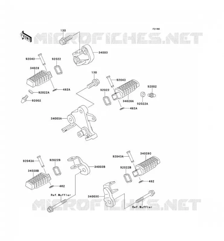 REPOSE PIED Kawasaki MOTOS 500 1993 GPZ500S  EX500-A7