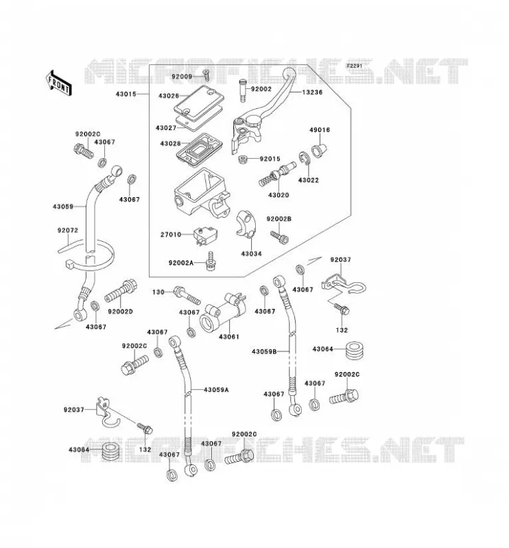 MAITRE CYLINDRE AV Kawasaki MOTOS 500 1992 GPZ500S  EX500-B5