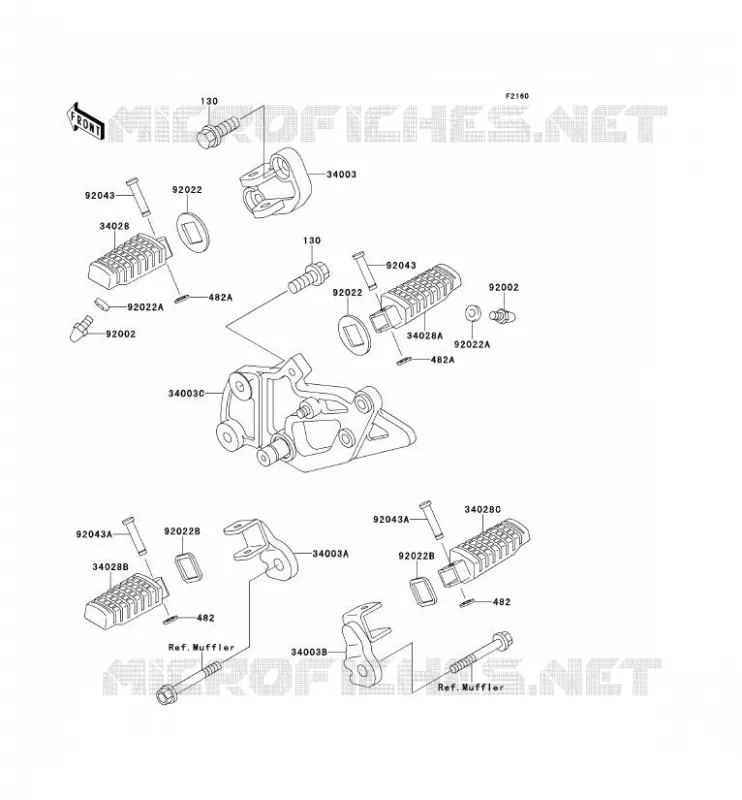 REPOSE PIED Kawasaki MOTOS 500 1994 GPZ500S  EX500-D1