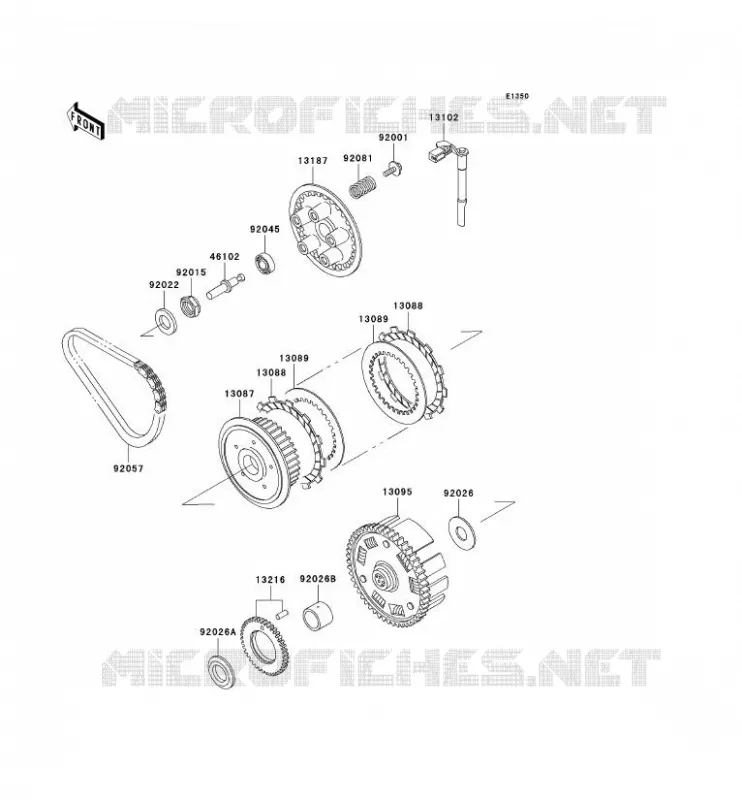 EMBRAYAGE Kawasaki MOTOS 500 1994 GPZ500S  EX500-D1