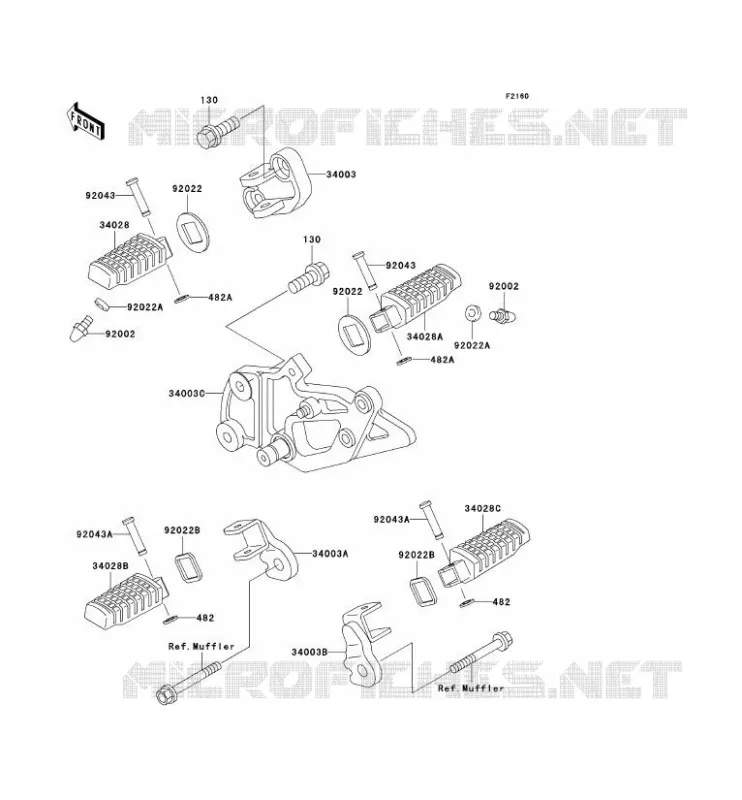 REPOSE PIED Kawasaki MOTOS 500 1994 GPZ500S  EX500-D1