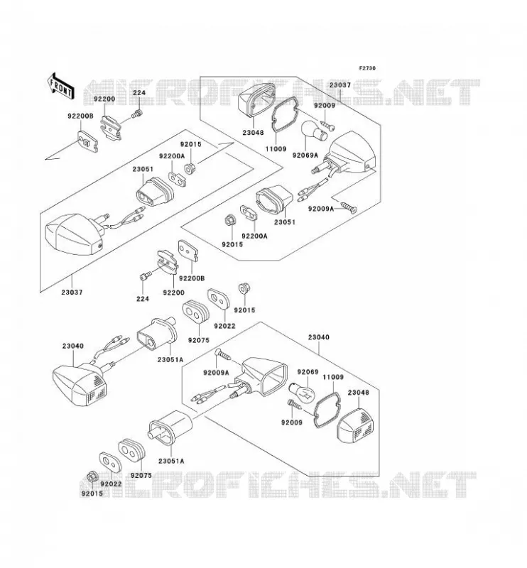 CLIGNOTANTS Kawasaki MOTOS 500 2003 GPZ500S  EX500-D10