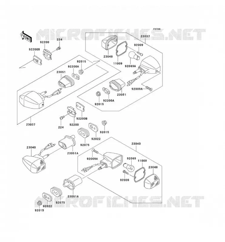 CLIGNOTANTS Kawasaki MOTOS 500 2004 GPZ500S  EX500-D11