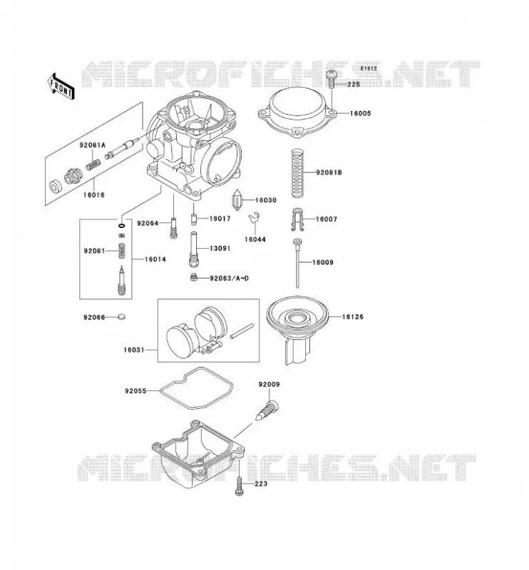 PI&Egrave;CES DE CARBURATEUR Kawasaki MOTOS 500 2004 GPZ500S  EX500-D11