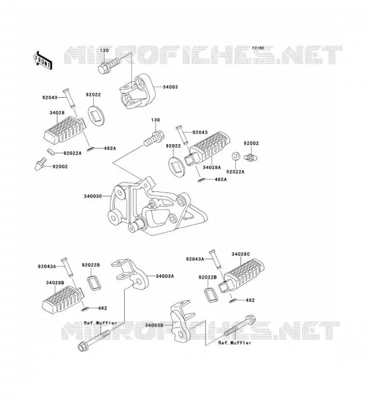 REPOSE PIED Kawasaki MOTOS 500 1995 GPZ500S  EX500-D2
