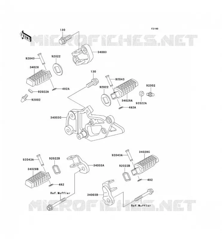 REPOSE PIED Kawasaki MOTOS 500 1995 GPZ500S  EX500-D2