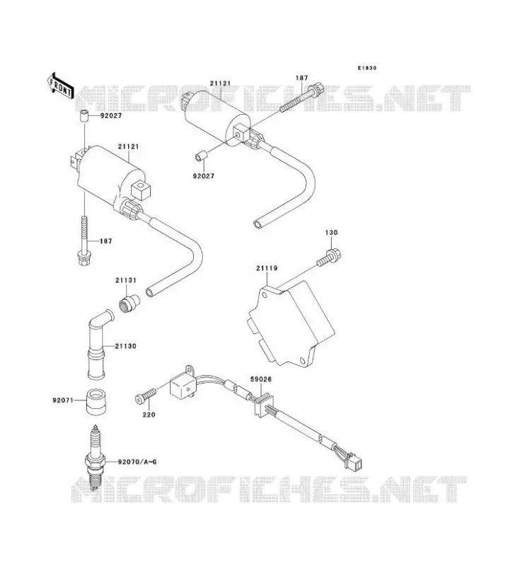 SYSTEME D&acute;ALLUMAGE Kawasaki MOTOS 500 1995 GPZ500S  EX500-D2